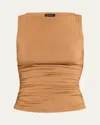 Rag & Bone Luca Shirred Tank Top In Khaki