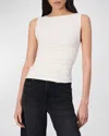 Rag & Bone Luca Shirred Tank Top In White