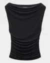 Rag & Bone Luca Shirred Top In Black