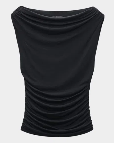 Rag & Bone Luca Shirred Top In Black