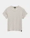 Rag & Bone Luca Stripe Baby Tee In Blackmult