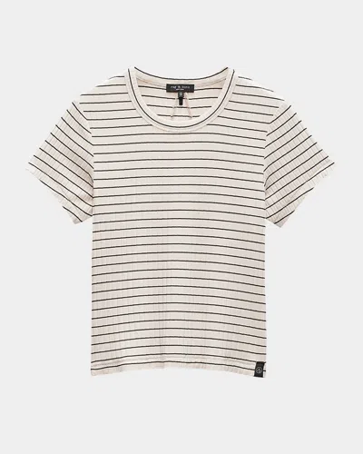 Rag & Bone Luca Stripe Baby Tee In Blackmult