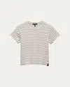 Rag & Bone Luca Stripe Baby Tee In Ivorymult
