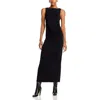 Rag & Bone Luca Womens Modal Shirred Maxi Dress In Black