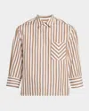 Rag & Bone Lucia Stripe Poplin Shirt In Nvyst