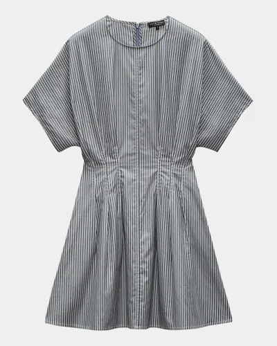 Rag & Bone Maddie Stripe Poplin Mini Dress In Black Stripe