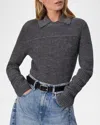 Rag & Bone Lapel Knitted Polo Shirt In Charcoal