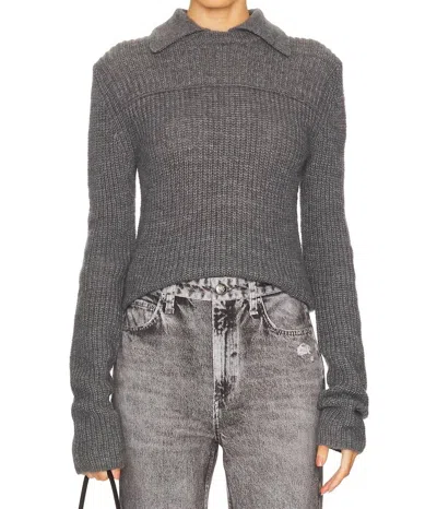Rag & Bone Madix Polo Top In Charcoal