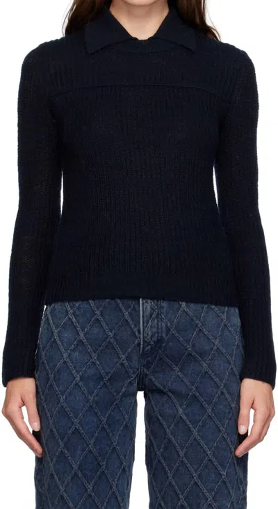 Rag & Bone Madix Polo Top In Navy