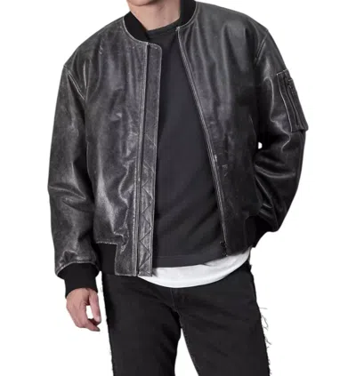 Rag & Bone Manston Leather Bomber Jacket In Black