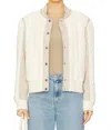 Rag & Bone Manston Mixed Media Bomber Jacket In Natural
