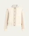 Rag & Bone Manston Mixed-media Bomber Jacket In Natural
