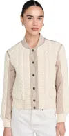 Rag & Bone Manston Mixed-media Bomber Jacket In Natural