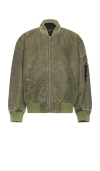 Rag & Bone Men's Manston Nylon Bomber Jacket In Army