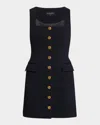 Rag & Bone Mariana Button-front Mini Dress In Navy