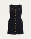 Rag & Bone Mariana Button-front Mini Dress In Navy