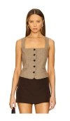 Rag & Bone Womens Camelpld Mariana Square-neck Wool-blend Waistcoat In Brown