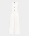 Rag & Bone Marianna Wide-leg Ponte Jumpsuit In White