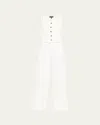 Rag & Bone Marianna Wide-leg Ponte Jumpsuit In White