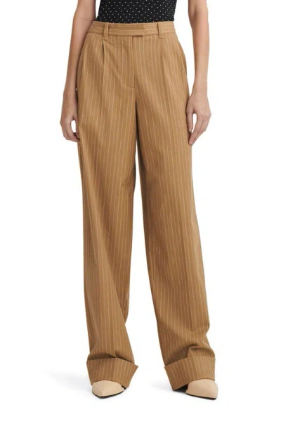 Rag & Bone Marianne Italian Stripe Pants In Camel Stripe