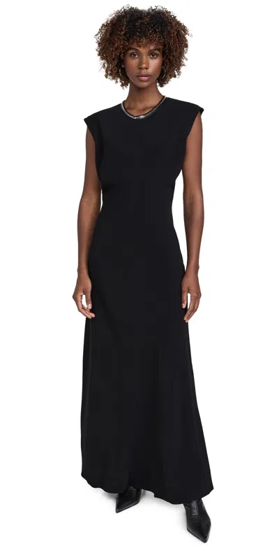 Rag & Bone Marie Crepe Maxi Dress In Blk