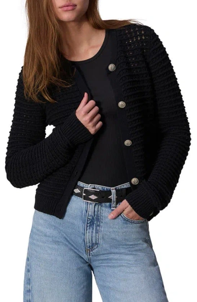 Rag & Bone Marlee Open Stitch Cardigan In Black