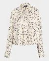 Rag & Bone Martha Floral Satin Shirt In Ivoryflr