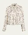 Rag & Bone Martha Floral Satin Shirt In Ivoryflr