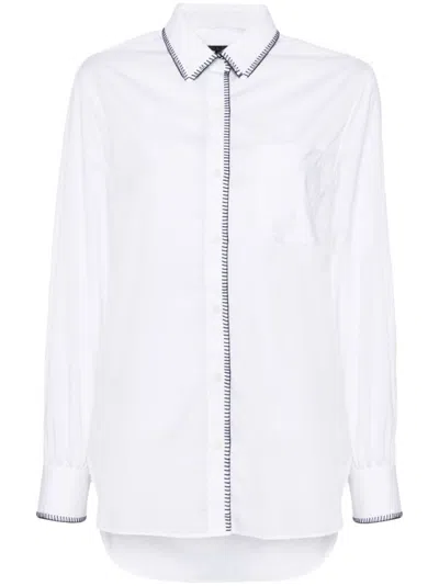 Rag & Bone Maxine Blanket Stitch Shirt In White