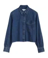 Shop Rag & Bone Maxine Cropped Denim Shirt In Blue