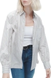 Rag & Bone Maxine Stripe Cotton Button-up Shirt In Silver Stripe