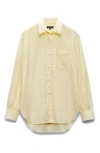 Rag & Bone Maxine Stripe Cotton Button-up Shirt In Ylwstrpe