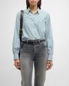 Rag & Bone Maxine Striped Button-front Shirt In Greenstrp