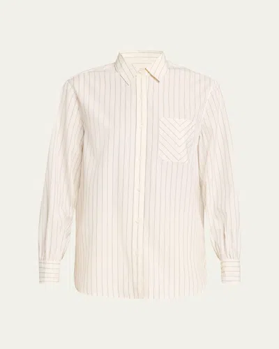 RAG & BONE MAXINE STRIPED BUTTON-FRONT SHIRT
