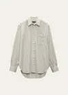 Rag & Bone Maxine Striped Button-front Shirt In Silverstrp