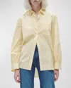 Rag & Bone Maxine Stripe Cotton Button-up Shirt In Ylwstrpe