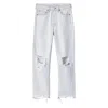Rag & Bone Maya High Rise Slim Ditch Plain Ripped Jeans In White In White
