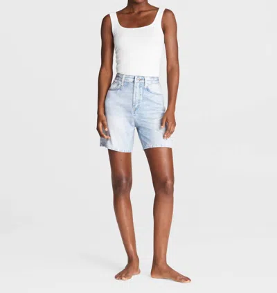 Rag & Bone Maya Liquid High Waist Denim Shorts In Luna In Gold