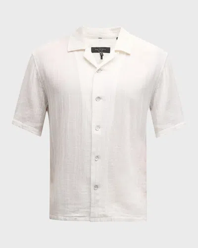 Rag & Bone Men's Avery Cotton Camp Shirt In White