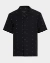 Rag & Bone Avery Embroidered Linen Shirt Blkrm In Black