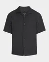 Rag & Bone Avery Camp-collar Honeycomb-knit Cotton-blend Terry Shirt In White