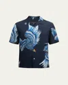Rag & Bone Men's Avery Eagle Relaxed-fit Camp Shirt In Navy Eagle