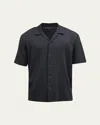 Rag & Bone Men's Avery Seersucker Camp Shirt In Black