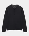 Rag & Bone Men's Bennet Knit Henley Shirt In Black