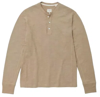 Rag & Bone Men's Classic Cotton Long Sleeve Henley, Taupe In Beige