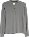 Rag & Bone Cotton-jersey Henley T-shirt In Grey
