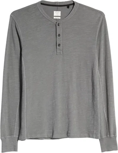 RAG & BONE MEN'S CLASSIC FLAME HENLEY, DARK GREY