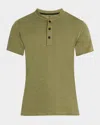 Rag & Bone Classic Short Sleeve Henley In Army