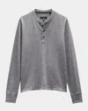 Rag & Bone Cotton-jersey Henley T-shirt In Dkgrey
