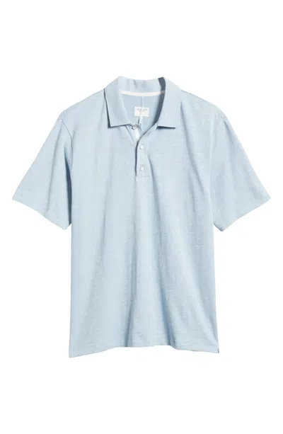 RAG & BONE RAG & BONE MEN'S CLASSIC FLAME POLO SHIRT, DESERT BLUE